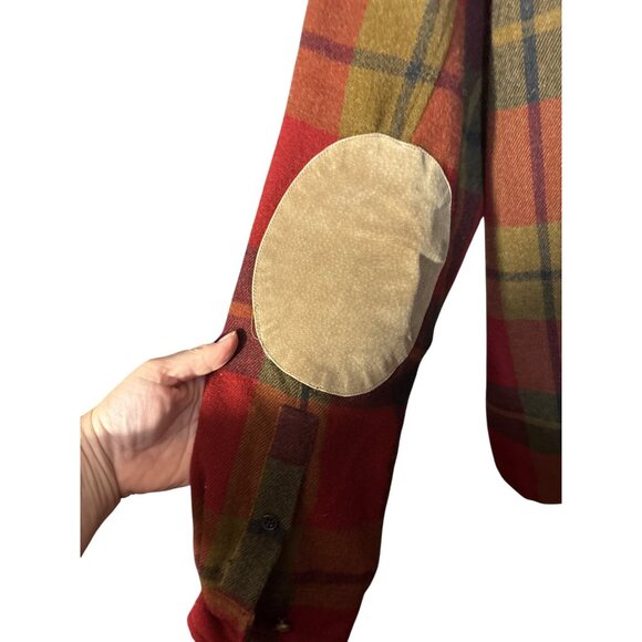 Ivy Crew Explorer Mens XXL Plaid Button-Up Shacket W/Suede Elbow Patches & Colla - Picture 6 of 6